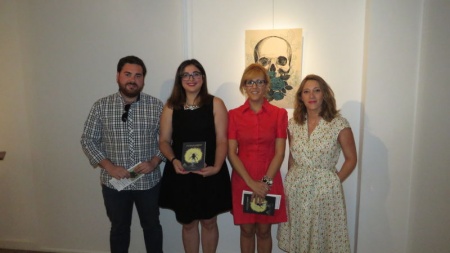 Victoria Gallego y Laura Márquez junto a los ediles Pablo Camacho y Silvia Cebrián