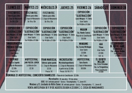 Cartelera de espectáculos del festival "Lazarillo" 2016