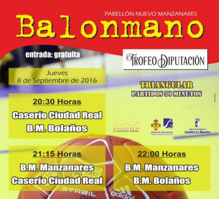 Cartel del triangular de balonmano