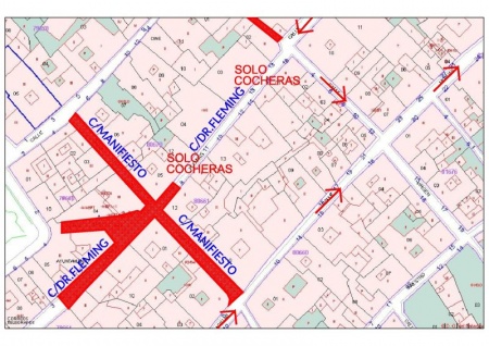 Plano con la zona afectada por obras a partir del 26 de septiembre
