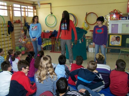 Momento del desarrollo del Taller Intercultural en colegios