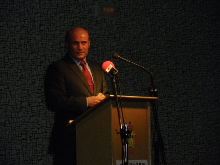 Miguel Ángel Pozas en la entrega de los Premios Mujer 2011