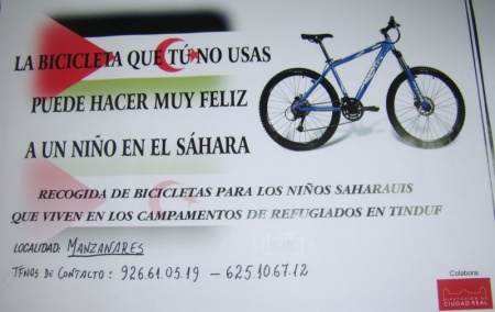 Cartel información de donación de bicicletas