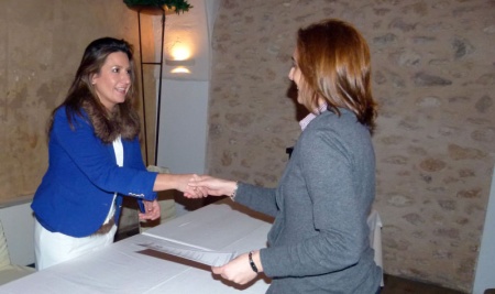 Momento del acto de entrega de diplomas