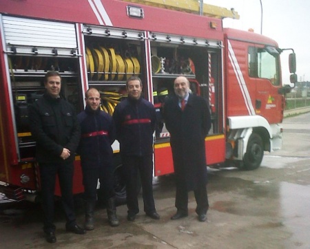 Visita del Alcalde y Concejal de Seguridad a los bomberos