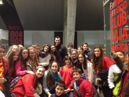 Alumnos de la escuela de Balonmano Municipal en Madrid