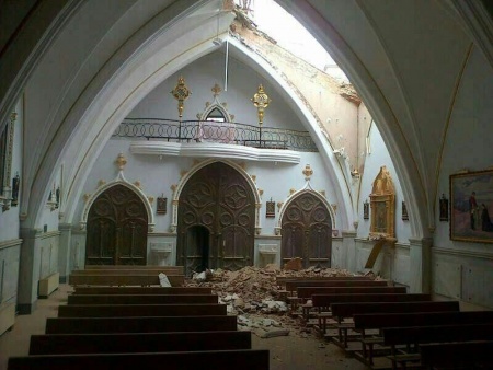 Ermita de la Veracruz tras el derrumbe