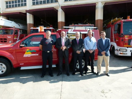 El alcalde junto al jefe del Parque, el concejal de Seguridad y los responsables de Emergencia