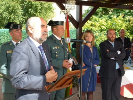 Antonio López de la Manzanara, durante su intervención en el acto de la Guardia Civil