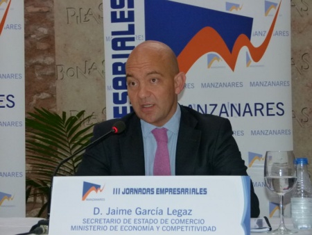 García-Legaz durante la inauguración de las III Jornadas Empresariales de Manzanares