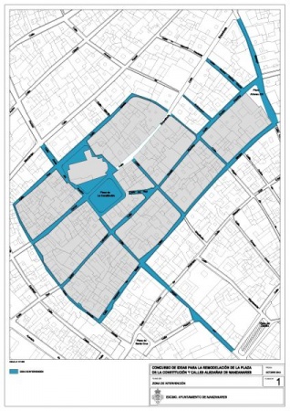 Plano de la zona de actuación para la remodelación