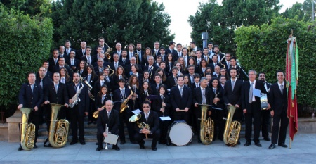 Componentes de la banda manzanareña en Murcia