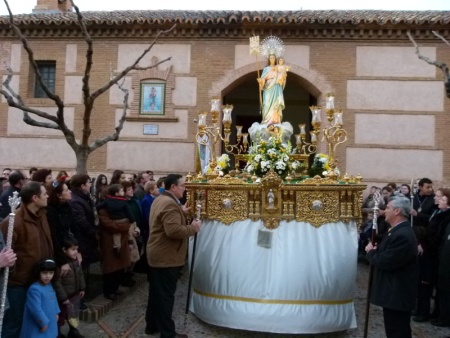 Entrada de la Virgen de la Paz tras la procesión