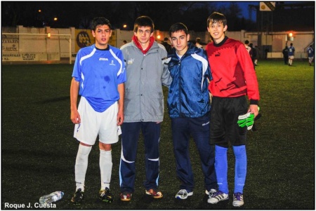 Cuesta, Garre, Desdentado y Ucendo, los cadetes manzanareños con las selecciones regional y provincial. Foto: Roque J. Cuesta