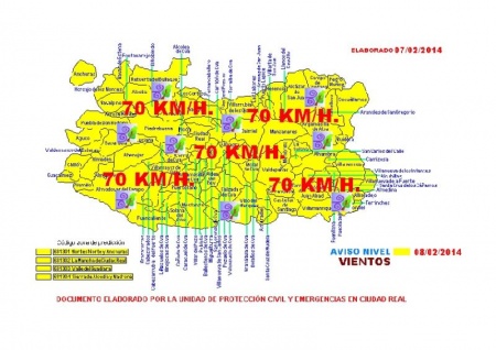 Mapa de aviso de fenómenos adversos para este sábado