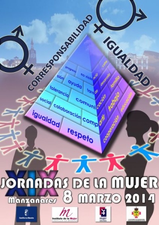 Cartel anunciador de las Jornadas de la Mujer 2014, obra de Eduardo Fdez.Medina León