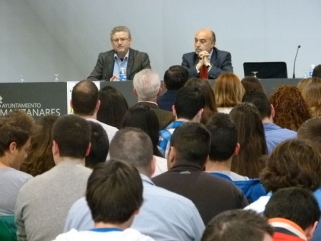 David Abolafia y Antonio López de la Manzanara en la inauguración de la Jornada