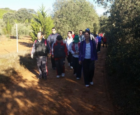 Participantes manzanareños en la ruta senderista