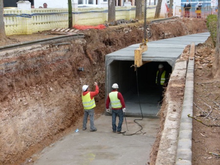 Instalación de los marcos de la nueva canalización