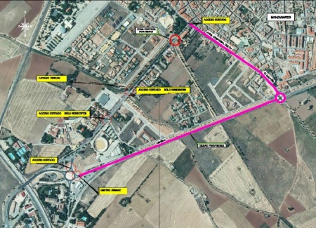 Plano indicador de los accesos cortados