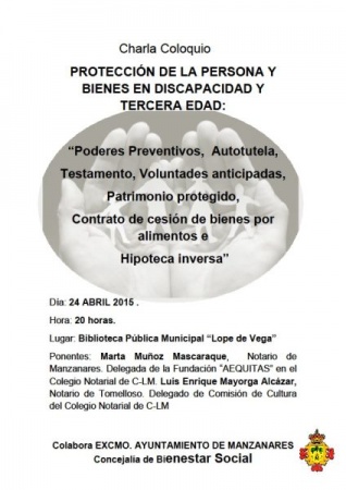 Cartel anunciador de la charla