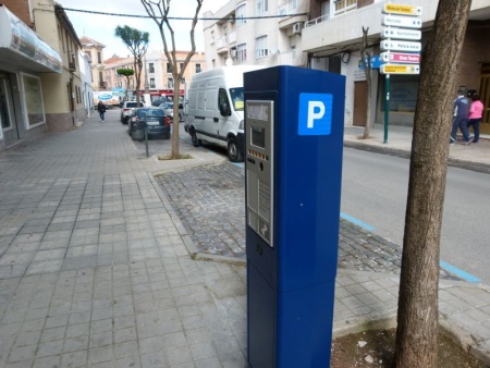 Parkímetro de la zona azul de Manzanares