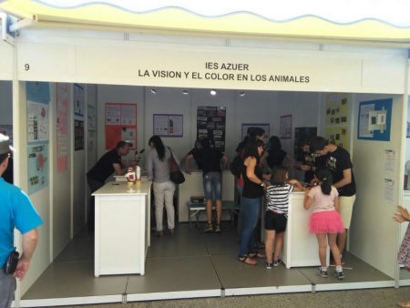 Stand del IES Azuer en la feria científica