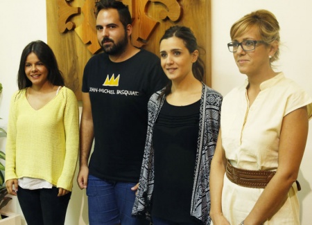 Cecilia Amores, Paco Fernández, Míriam Rodríguez y la concejala Silvia Cebrián