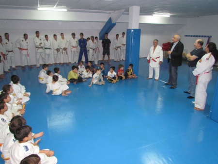 El alcalde, durante la inauguración de la temporada del Club de Judo