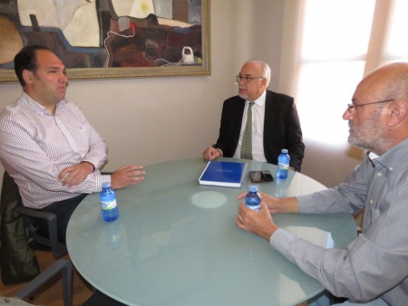 Muñoz, Nieva y Cervantes, durante la reunión