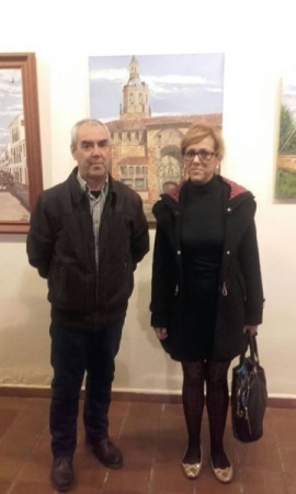 Jose Maldonado, autor de las obras y Silvia Cebrián, concejal de cultura