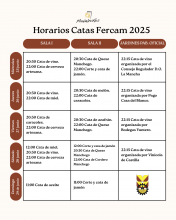 Horarios de las catas de Fercam 2025