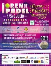 Cartel del I open de pádel 'Feria y Fiestas 2025'