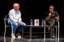 Ramos junto a Juanjo Díaz Portales durante la conferencia en la Escuela de Ciudadanía
