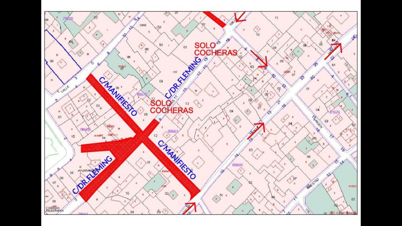 Plano con la zona afectada por obras a partir del 26 de septiembre