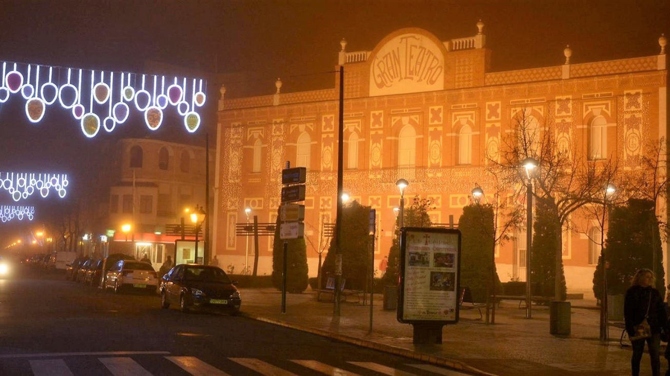 El Gran Teatro, con iluminación navideña