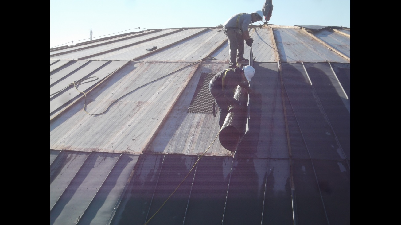 Trabajadores en pleno proceso 