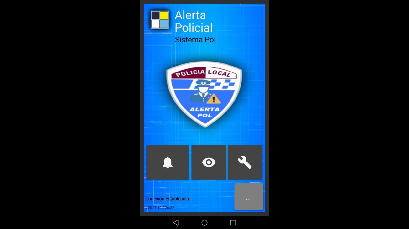 Captura de pantalla de la aplicación de alertas de la Policía Local