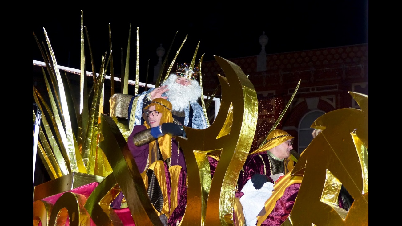 Carroza del Rey Melchor en la cabalgata del año 2017