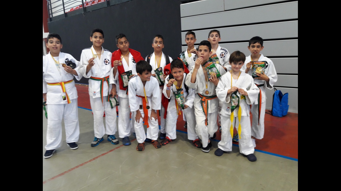 Competidores manzanareños en el festival de judo de Puertollano