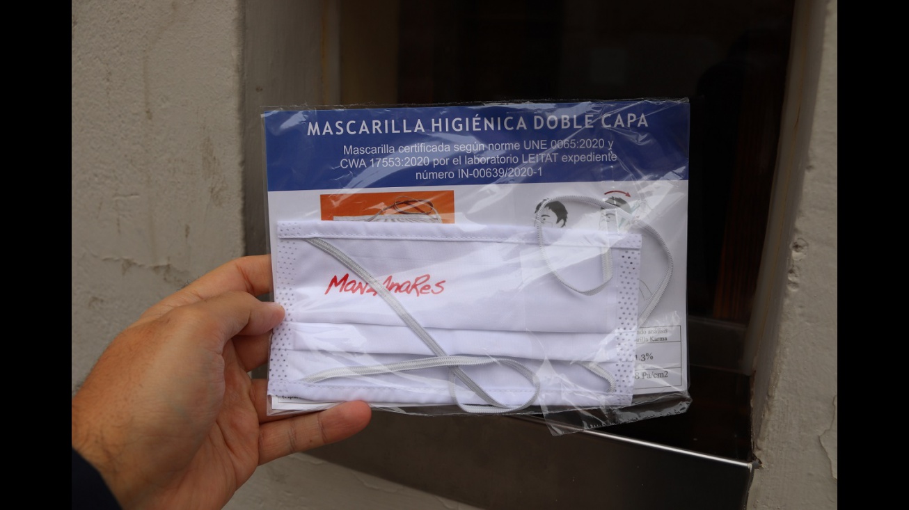 Recogida de mascarillas higiénicas del Ayuntamiento de Manzanares