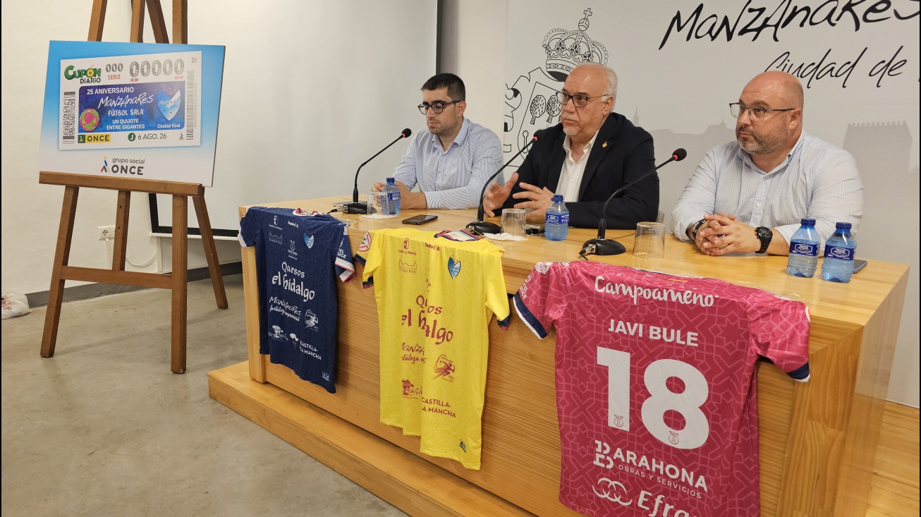 Presentación del cupón de la ONCE conmemorativo del 25 aniversario del Manzanares FS