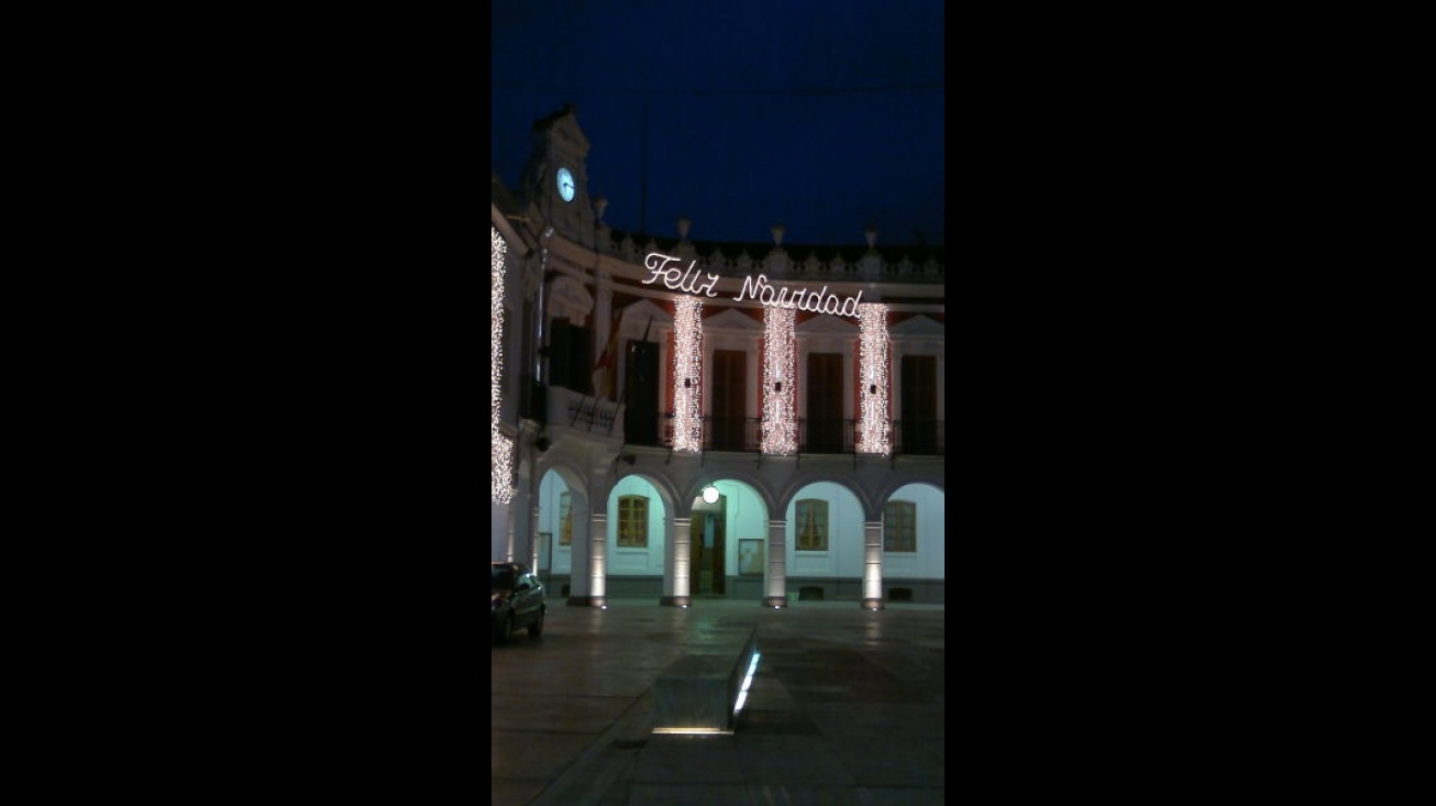 Imagen del alumbrado navideño en la Plaza de la Constitución