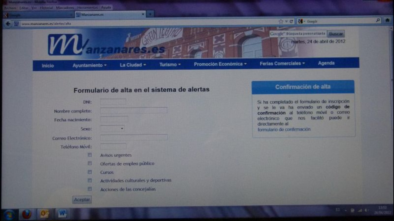 Formulario web