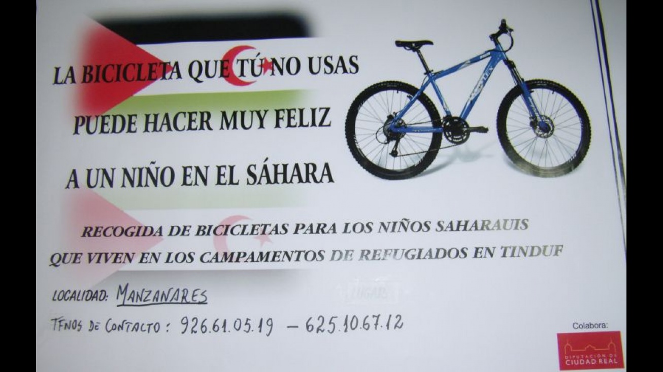 Cartel información de donación de bicicletas