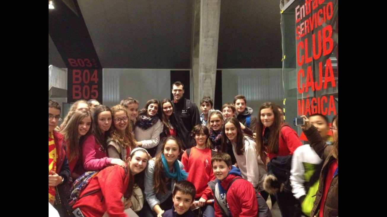 Alumnos de la escuela de Balonmano Municipal en Madrid