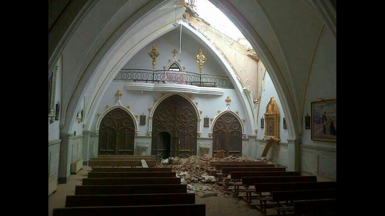 Ermita de la Veracruz tras el derrumbe