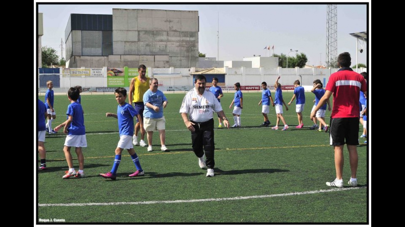 Joaquín y Jesús, durante la sesión en el campus de fútbol. (Foto: Roque J. Cuesta)