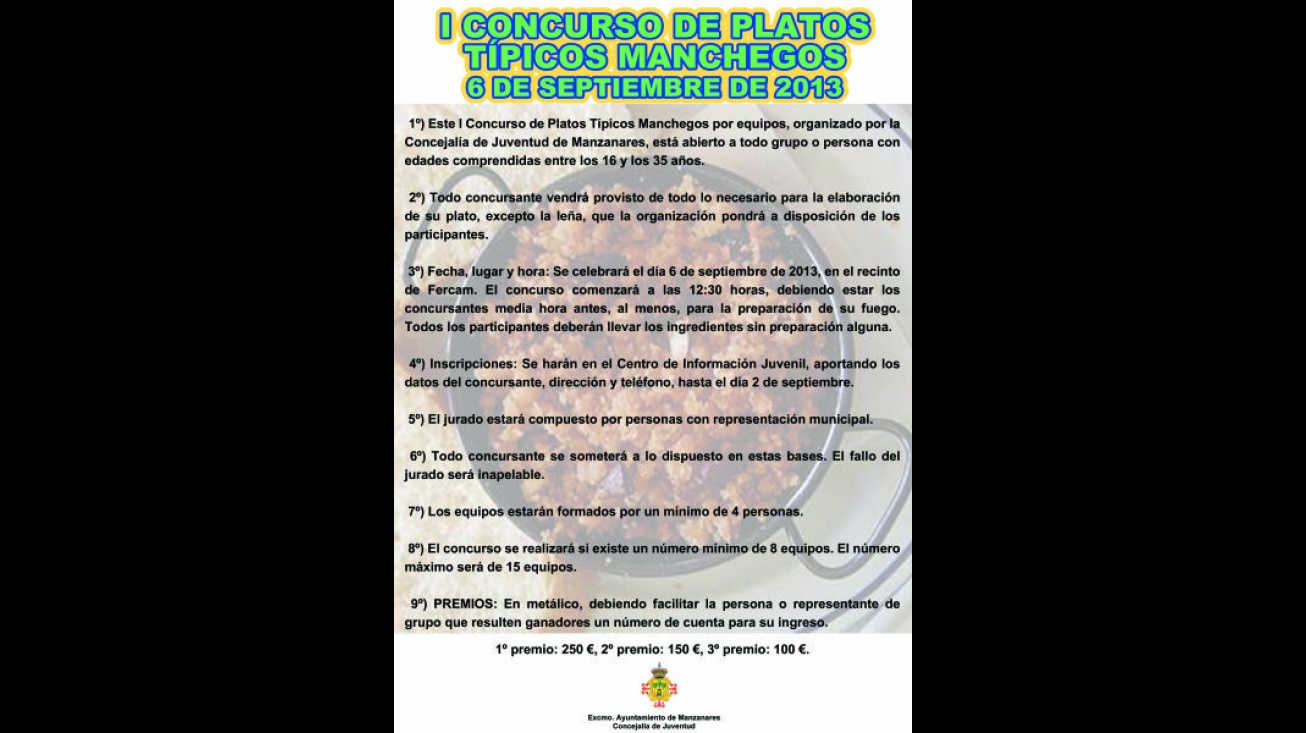 Cartel del concurso de platos típicos manchegos