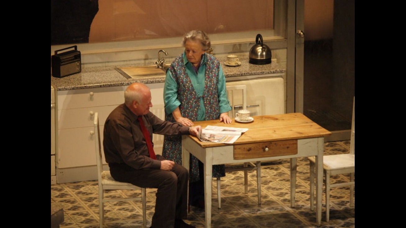 Juan Echanove y María Galiana durante su actuación en Manzanares. Foto: Jesús Maestro